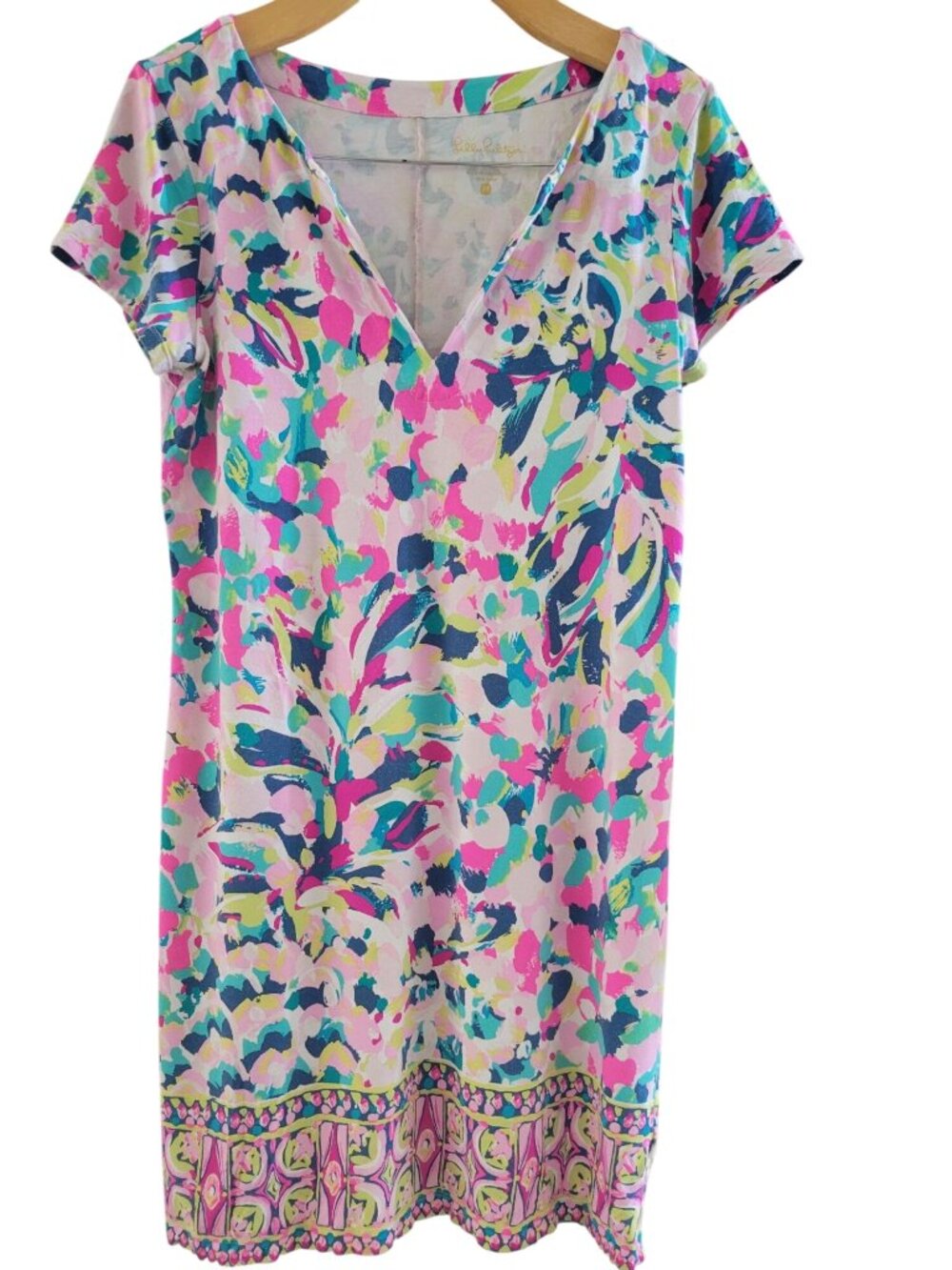 Lilly Pulitzer Pina Colada Pink Sophiletta Dress Multi-Color size Medium Preppy